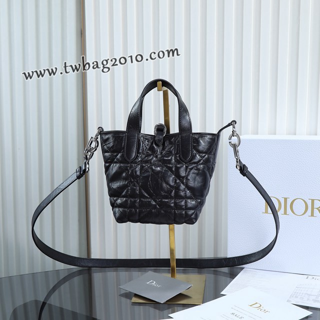 Dior专柜2025新款原厂皮手提包迪奥高仿原单油蜡黑迷你toujours竖版手袋 djfk1840